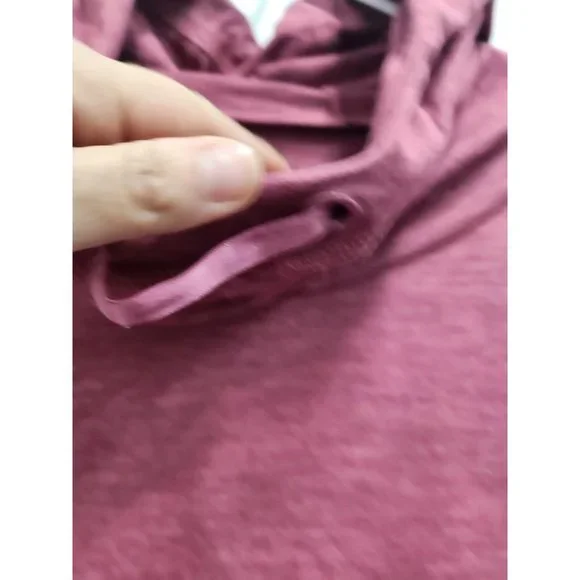 Crane Womens Activewear Hoodie Size Medium Pink Cowl Neck Long Sleeve Pullover - Picture 3 of 8